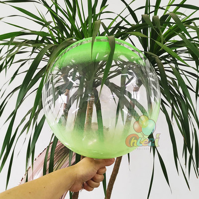 5 vnt. dvigubos spalvos BoBo balionai gradiento krištoliniai skaidrūs helio balionai, vestuvių šventės gimtadienio dekoracijos Vaikų dušas