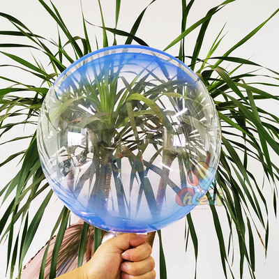 5 vnt. dvigubos spalvos BoBo balionai gradiento krištoliniai skaidrūs helio balionai, vestuvių šventės gimtadienio dekoracijos Vaikų dušas