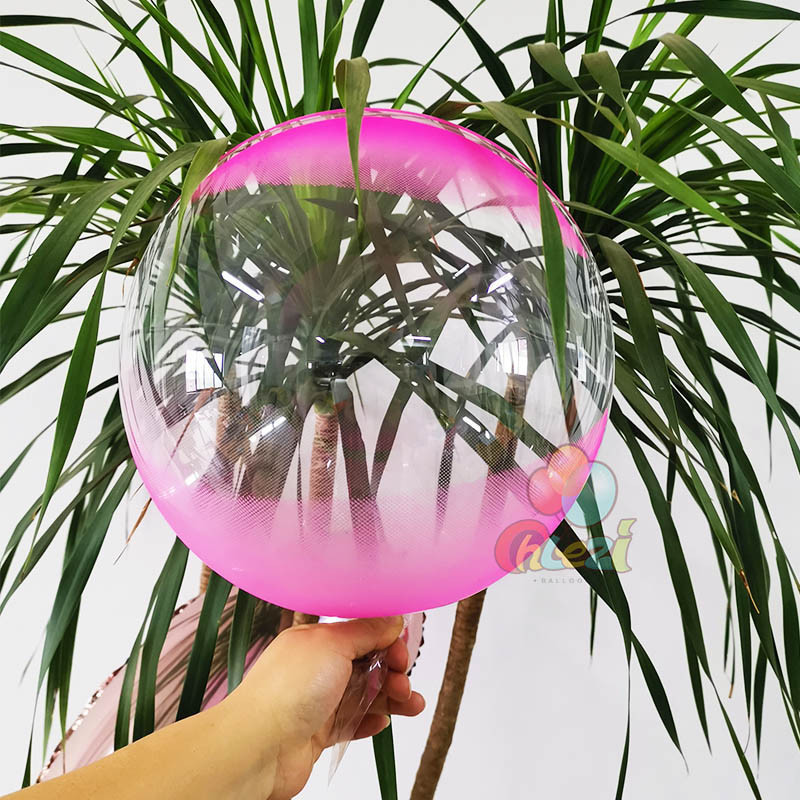 5 vnt. dvigubos spalvos BoBo balionai gradiento krištoliniai skaidrūs helio balionai, vestuvių šventės gimtadienio dekoracijos Vaikų dušas