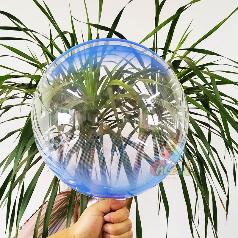 5 vnt. dvigubos spalvos BoBo balionai gradiento krištoliniai skaidrūs helio balionai, vestuvių šventės gimtadienio dekoracijos Vaikų dušas