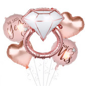 Rózsa arany fólia gyémánt gyűrű léggömb készlet 22 hüvelykes kerek gyűrűk léggömb esküvői gömbök esküvői dekorációk eljegyzési parti kellékek