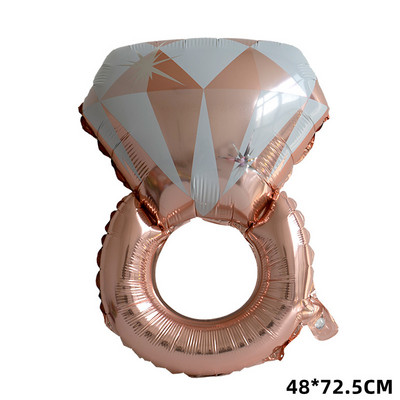 Rózsa arany fólia gyémánt gyűrű léggömb készlet 22 hüvelykes kerek gyűrűk léggömb esküvői gömbök esküvői dekorációk eljegyzési parti kellékek