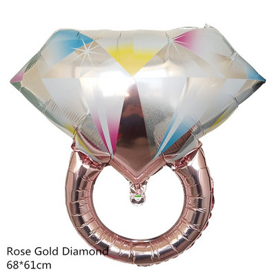 Rózsa arany fólia gyémánt gyűrű léggömb készlet 22 hüvelykes kerek gyűrűk léggömb esküvői gömbök esküvői dekorációk eljegyzési parti kellékek