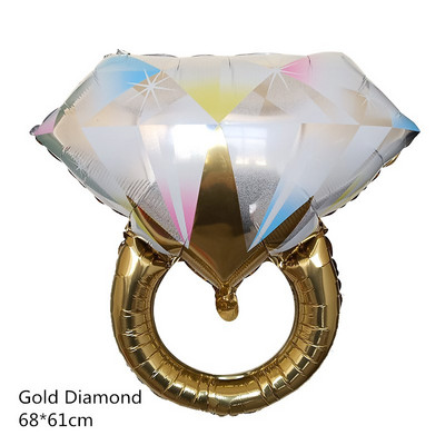 Rózsa arany fólia gyémánt gyűrű léggömb készlet 22 hüvelykes kerek gyűrűk léggömb esküvői gömbök esküvői dekorációk eljegyzési parti kellékek