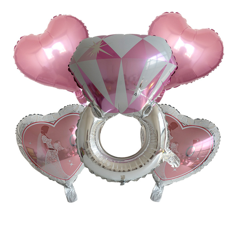 Rózsa arany fólia gyémánt gyűrű léggömb készlet 22 hüvelykes kerek gyűrűk léggömb esküvői gömbök esküvői dekorációk eljegyzési parti kellékek