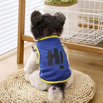 Γεια σου γράμματα κατοικίδιων σκύλων Γιλέκο καλοκαιρινό πλέγμα Λεπτά ρούχα για σκύλους Γαλλικό παλτό μπουλντόγκ κουτάβι για μικρά σκυλιά Ρούχα τσιουάουα Κοστούμια Perro