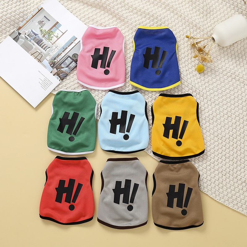 Hi Letter Mājas suņi Veste Vasaras Režģis Tievi Suņi Apģērbi Franču Buldogu Mētelis Kucēns Maziem Suņiem Apģērbs Čivavas Kostīmi Perro