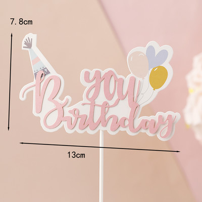 Rózsaszín lányok születésnapi parti dekoráció hercegnő torta teteje kastély léggömbök felhő cukorka szivárvány papír kártya sütéshez desszert kellékek