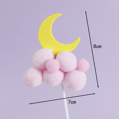 Rózsaszín lányok születésnapi parti dekoráció hercegnő torta teteje kastély léggömbök felhő cukorka szivárvány papír kártya sütéshez desszert kellékek