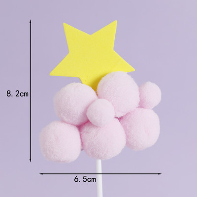 Rózsaszín lányok születésnapi parti dekoráció hercegnő torta teteje kastély léggömbök felhő cukorka szivárvány papír kártya sütéshez desszert kellékek