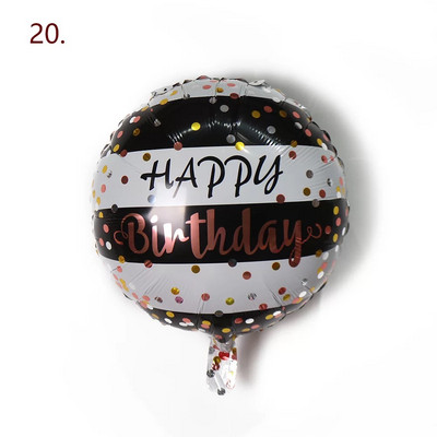 10 tk 18 tolli Sünnipäevateema Fooliumist õhupallid heelium Ümmargune õhupall Täiskasvanutele Palju õnne sünnipäevapeo kaunistamiseks Lastele beebi dušipallid