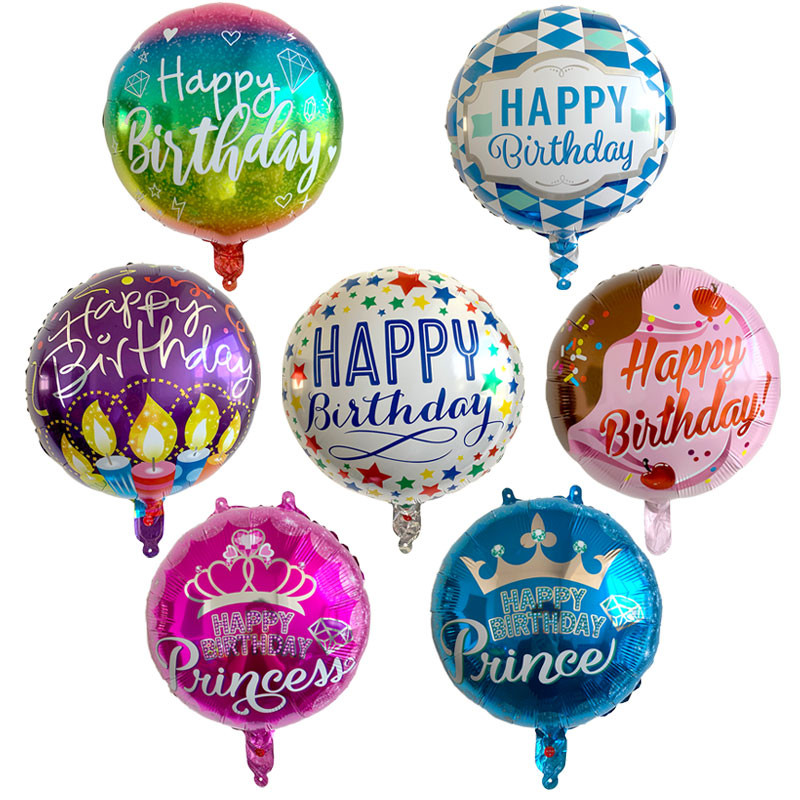 10 tk 18 tolli Sünnipäevateema Fooliumist õhupallid heelium Ümmargune õhupall Täiskasvanutele Palju õnne sünnipäevapeo kaunistamiseks Lastele beebi dušipallid