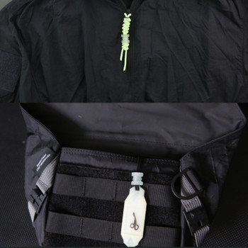 Φωτεινή πόρπη ουράς Αξεσουάρ εξωτερικού χώρου τακτικής σακίδιο πλάτης ABS έλξη φερμουάρ ομπρέλας λαβή σχοινιού EDC Κρεμαστό μαχαίρι Εργαλεία κορδόνι