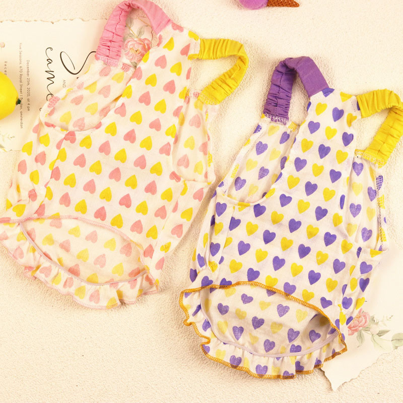 Szívmintás kutyamellény Nyári kiskutya macska nadrágtartók Pulcsik Kutyaruhák Ujjatlan kutyapóló kis kutyáknak Chihuahua kisállat pólók