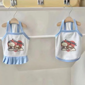 Nyári vékony szekciós kisállat camisole aranyos print pár kiskutya macska ruhák chihuahua yorkshire kutya mellény lélegző kis kutya ruhák