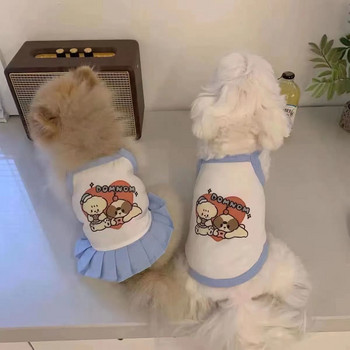 Καλοκαιρινή λεπτή διατομή για κατοικίδια καμίζα χαριτωμένη εκτύπωση για ζευγάρια για κουτάβι ρούχα για γάτα Chihuahua Γιορκσάιρ γιλέκο σκύλου αναπνεύσιμα ρούχα για μικρά σκυλιά