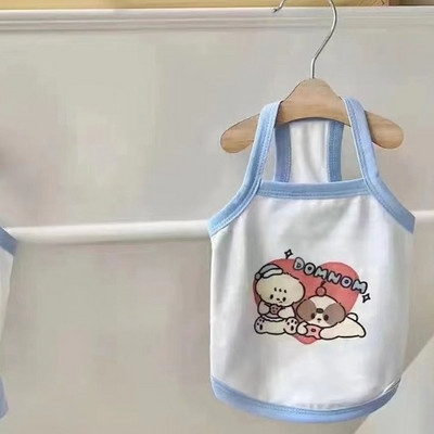 Nyári vékony szekciós kisállat camisole aranyos print pár kiskutya macska ruhák chihuahua yorkshire kutya mellény lélegző kis kutya ruhák