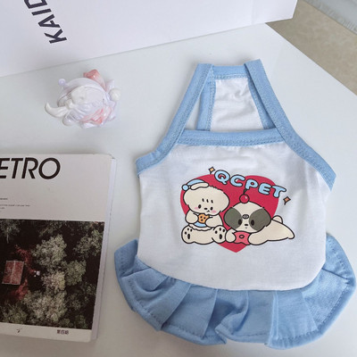 Nyári vékony szekciós kisállat camisole aranyos print pár kiskutya macska ruhák chihuahua yorkshire kutya mellény lélegző kis kutya ruhák