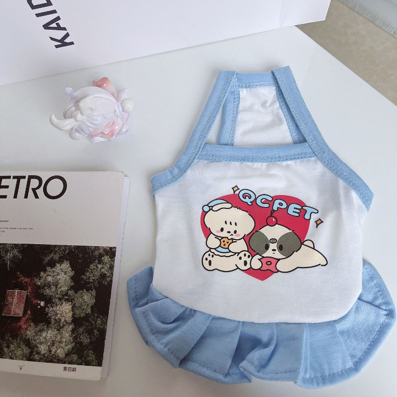 Nyári vékony szekciós kisállat camisole aranyos print pár kiskutya macska ruhák chihuahua yorkshire kutya mellény lélegző kis kutya ruhák