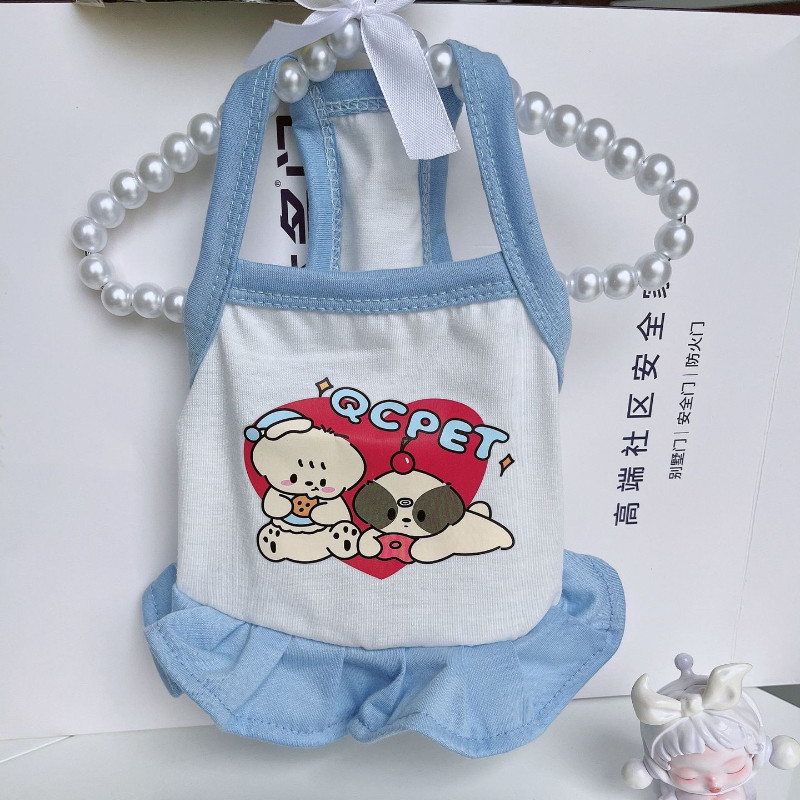 Nyári vékony szekciós kisállat camisole aranyos print pár kiskutya macska ruhák chihuahua yorkshire kutya mellény lélegző kis kutya ruhák