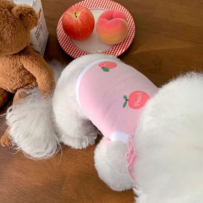 Suvine õhuke lemmikloomatops Armas virsiku rihmaga paak šnautser Teddy Yorkshire`i pomeranian väike koer kass koera riided kutsikate riided