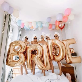 5 τμχ Rose Gold Letter Bride Foil Balloons Διακοσμήσεις γάμου για ενήλικες Βαλεντίνου Πάρτι Bride i Love you Bachelor Supplies