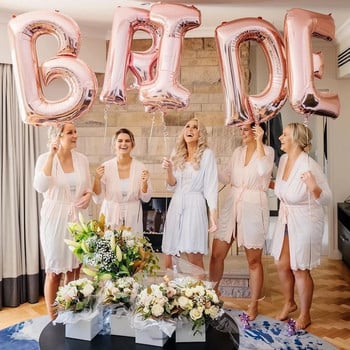 5 τμχ Rose Gold Letter Bride Foil Balloons Διακοσμήσεις γάμου για ενήλικες Βαλεντίνου Πάρτι Bride i Love you Bachelor Supplies