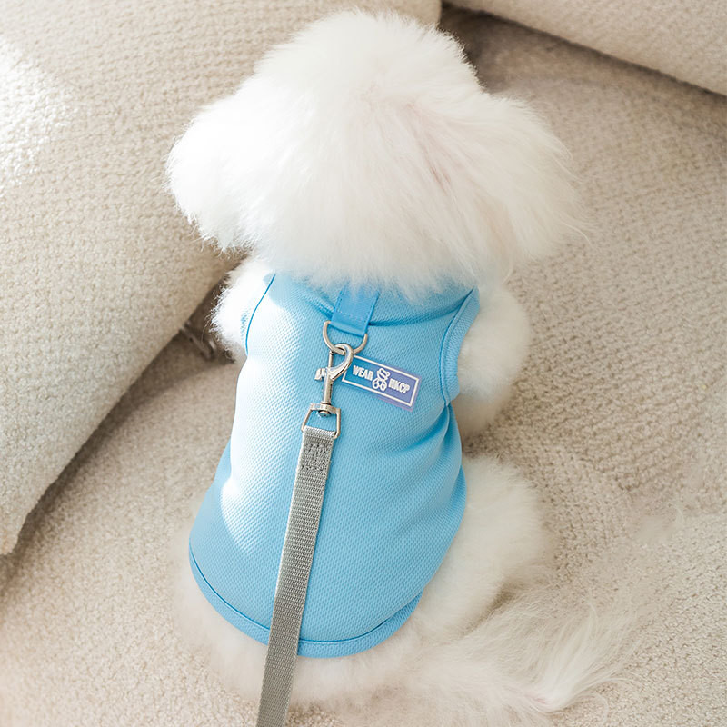 Macaron Color Koerariided Tractable Kutsika Vest Suvine Õhuke Stiil Kahe jalaga Riietus Lemmiklooma ühevärviline Suspender Pehme Pullover