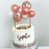 WEIGAO 5 hüvelykes rózsa arany konfetti léggömb tortafeltétek Mini Latex léggömbök tortafeltétek számára Születésnapi torta esküvői dekoráció