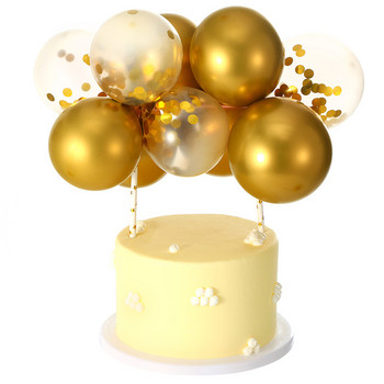 WEIGAO 5 инча розово златни конфети балон торта топери мини латекс балон изработка за торта топери торта за рожден ден сватбена украса