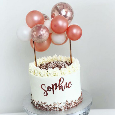 WEIGAO 5 inch, aur roz confetti, decorațiuni pentru tort, mini baloane din latex, pentru decorațiuni pentru tort, decorare pentru nuntă.
