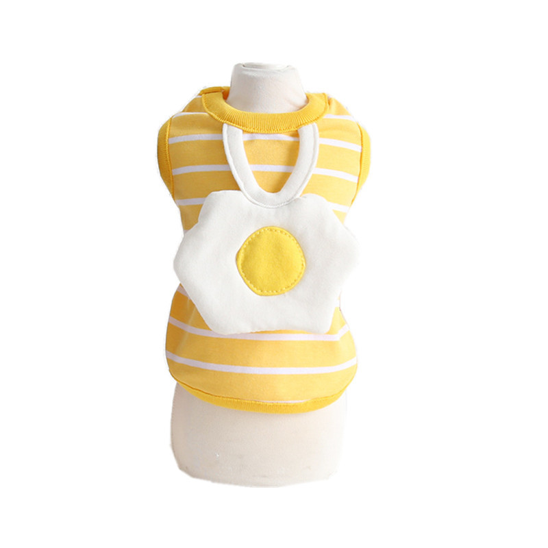 Kisállatkutya ruhák Csíkos buggyantott tojás mellény kutyáknak Ruházat macska kicsi aranyos vékony nyári divat fiú chihuahua kisállat termékek 2023