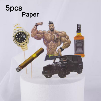 Dollár tortalapos desszert sütési dekoráció a 60-as, 70-es, 80-as évek 90-es évekhez FusionExcel pénz Boldog születésnapi parti kellékek