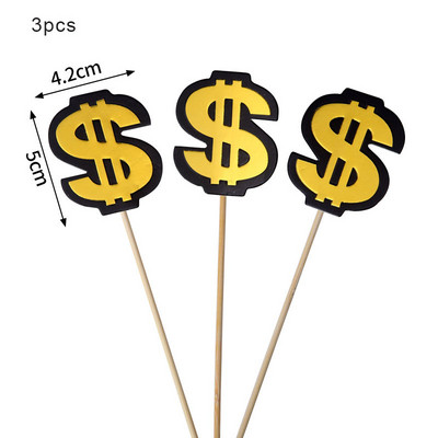 Dollár tortalapos desszert sütési dekoráció a 60-as, 70-es, 80-as évek 90-es évekhez FusionExcel pénz Boldog születésnapi parti kellékek