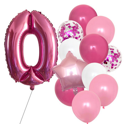 12 bucăți baloane pentru ziua de naștere pentru băiat cu balon numeric violet de 40 inch 3/3 a treia decorație pentru petrecerea de aniversare aniversarea copiilor 9/1/3 ani
