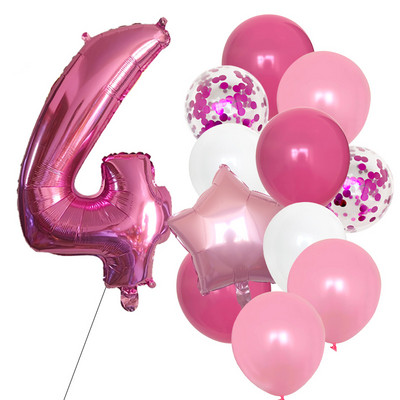 12 bucăți baloane pentru ziua de naștere pentru băiat cu balon numeric violet de 40 inch 3/3 a treia decorație pentru petrecerea de aniversare aniversarea copiilor 9/1/3 ani