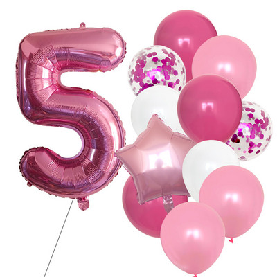 12 bucăți baloane pentru ziua de naștere pentru băiat cu balon numeric violet de 40 inch 3/3 a treia decorație pentru petrecerea de aniversare aniversarea copiilor 9/1/3 ani
