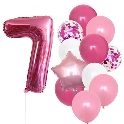 12 bucăți baloane pentru ziua de naștere pentru băiat cu balon numeric violet de 40 inch 3/3 a treia decorație pentru petrecerea de aniversare aniversarea copiilor 9/1/3 ani