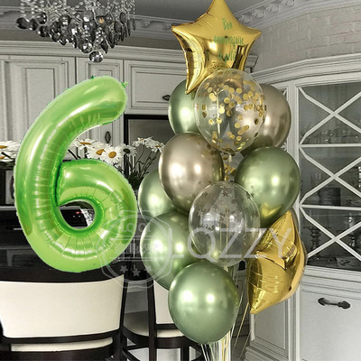 12 bucăți baloane pentru ziua de naștere pentru băiat cu balon numeric violet de 40 inch 3/3 a treia decorație pentru petrecerea de aniversare aniversarea copiilor 9/1/3 ani