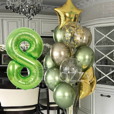 12 bucăți baloane pentru ziua de naștere pentru băiat cu balon numeric violet de 40 inch 3/3 a treia decorație pentru petrecerea de aniversare aniversarea copiilor 9/1/3 ani