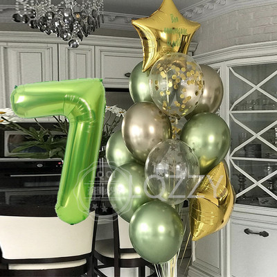 12 bucăți baloane pentru ziua de naștere pentru băiat cu balon numeric violet de 40 inch 3/3 a treia decorație pentru petrecerea de aniversare aniversarea copiilor 9/1/3 ani