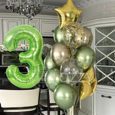 12 bucăți baloane pentru ziua de naștere pentru băiat cu balon numeric violet de 40 inch 3/3 a treia decorație pentru petrecerea de aniversare aniversarea copiilor 9/1/3 ani