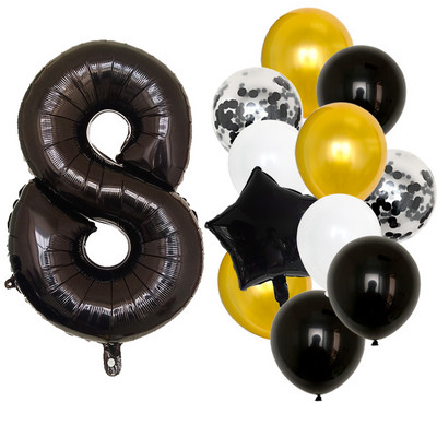 12 bucăți baloane pentru ziua de naștere pentru băiat cu balon numeric violet de 40 inch 3/3 a treia decorație pentru petrecerea de aniversare aniversarea copiilor 9/1/3 ani