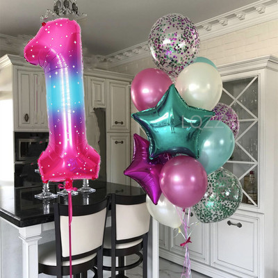 12 bucăți baloane pentru ziua de naștere pentru băiat cu balon numeric violet de 40 inch 3/3 a treia decorație pentru petrecerea de aniversare aniversarea copiilor 9/1/3 ani