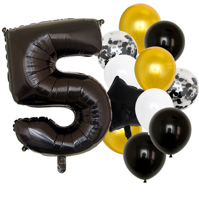 12 bucăți baloane pentru ziua de naștere pentru băiat cu balon numeric violet de 40 inch 3/3 a treia decorație pentru petrecerea de aniversare aniversarea copiilor 9/1/3 ani