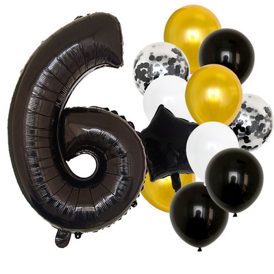 12 bucăți baloane pentru ziua de naștere pentru băiat cu balon numeric violet de 40 inch 3/3 a treia decorație pentru petrecerea de aniversare aniversarea copiilor 9/1/3 ani