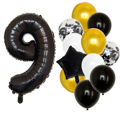 12 bucăți baloane pentru ziua de naștere pentru băiat cu balon numeric violet de 40 inch 3/3 a treia decorație pentru petrecerea de aniversare aniversarea copiilor 9/1/3 ani