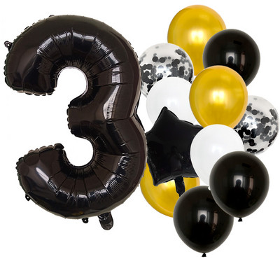 12 bucăți baloane pentru ziua de naștere pentru băiat cu balon numeric violet de 40 inch 3/3 a treia decorație pentru petrecerea de aniversare aniversarea copiilor 9/1/3 ani