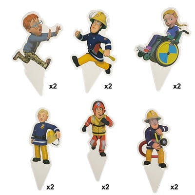 Topper pentru tort pentru ziua de naștere a pompierului. Accesorii pentru petreceri tematice pentru pompieri. Decorare pentru tort, la mulți ani, Cadouri pentru copii