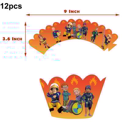 Topper pentru tort pentru ziua de naștere a pompierului. Accesorii pentru petreceri tematice pentru pompieri. Decorare pentru tort, la mulți ani, Cadouri pentru copii